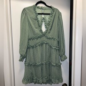 Deep v neck dresses with cut-out feature